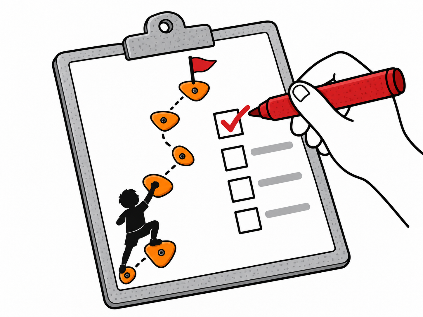 Hand checking a climbing training plan